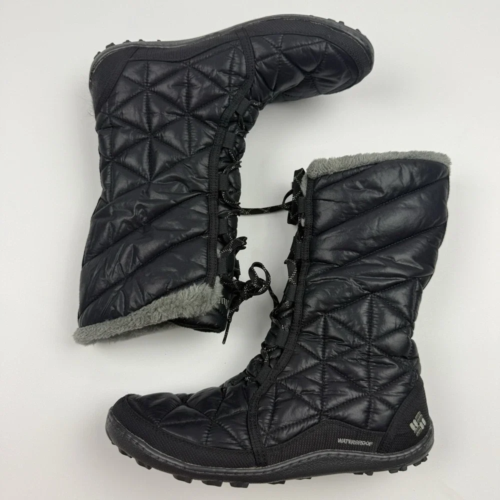 Columbia Powder‎ Summit II Mid Insulated Waterproof Winter Boots Black Sz 9.5